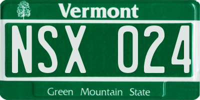VT license plate NSX024