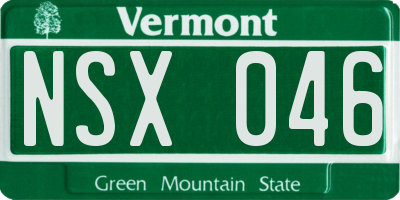 VT license plate NSX046