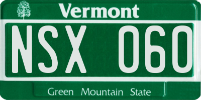VT license plate NSX060
