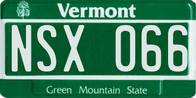 VT license plate NSX066