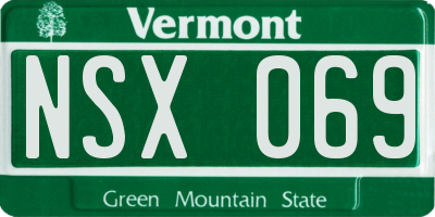 VT license plate NSX069