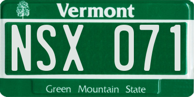VT license plate NSX071