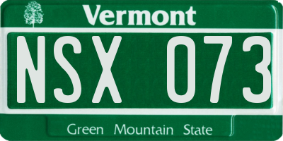 VT license plate NSX073