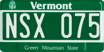 VT license plate NSX075