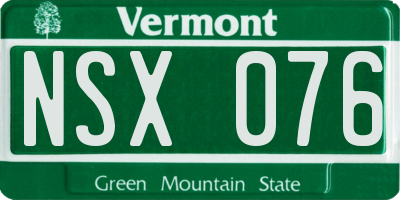 VT license plate NSX076