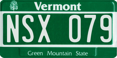 VT license plate NSX079
