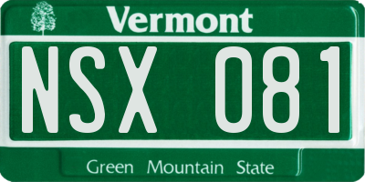 VT license plate NSX081