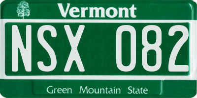 VT license plate NSX082