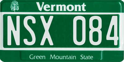 VT license plate NSX084