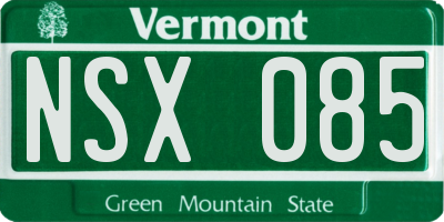 VT license plate NSX085