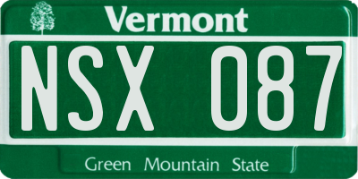 VT license plate NSX087