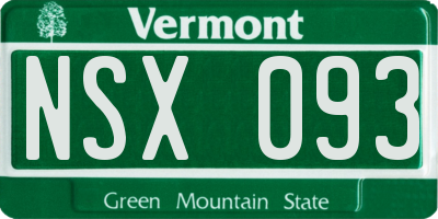 VT license plate NSX093
