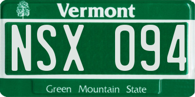VT license plate NSX094
