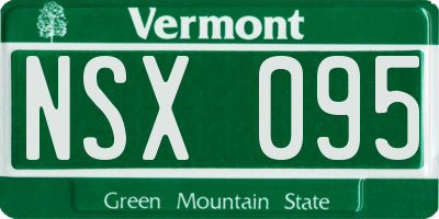 VT license plate NSX095