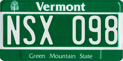VT license plate NSX098