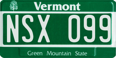 VT license plate NSX099