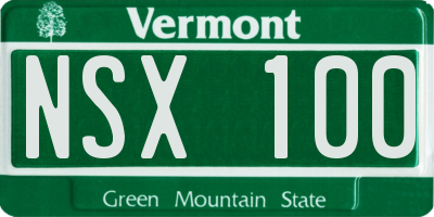 VT license plate NSX100