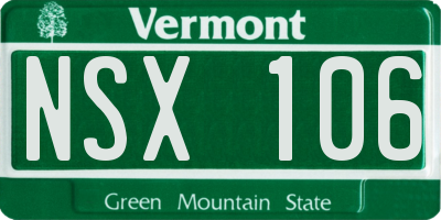 VT license plate NSX106