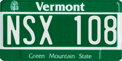 VT license plate NSX108