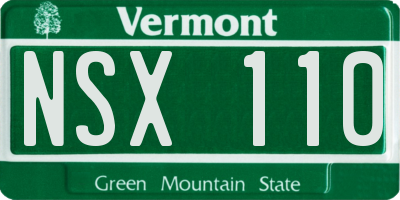 VT license plate NSX110