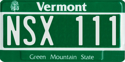 VT license plate NSX111