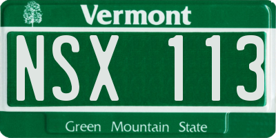 VT license plate NSX113