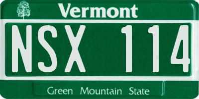 VT license plate NSX114
