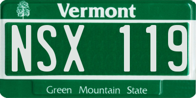 VT license plate NSX119