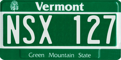 VT license plate NSX127