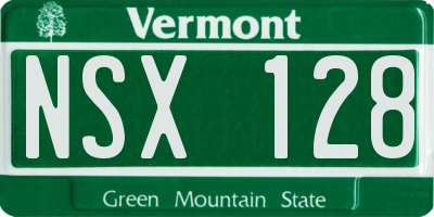 VT license plate NSX128