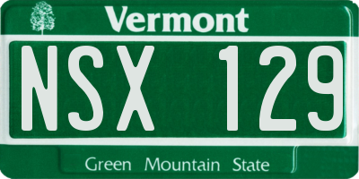 VT license plate NSX129