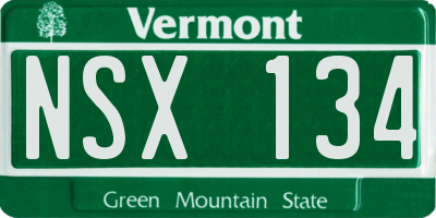 VT license plate NSX134