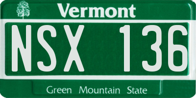 VT license plate NSX136