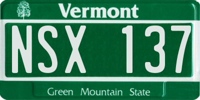 VT license plate NSX137