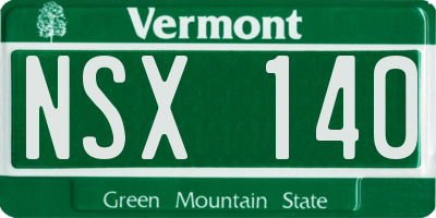 VT license plate NSX140