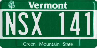 VT license plate NSX141