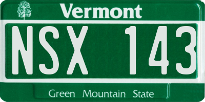 VT license plate NSX143