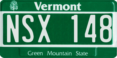 VT license plate NSX148