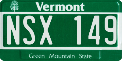 VT license plate NSX149