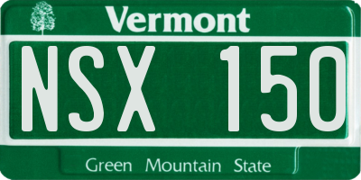 VT license plate NSX150