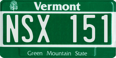 VT license plate NSX151