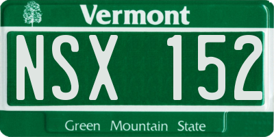 VT license plate NSX152