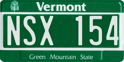 VT license plate NSX154
