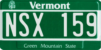 VT license plate NSX159