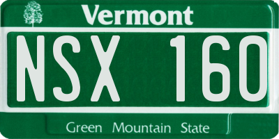 VT license plate NSX160