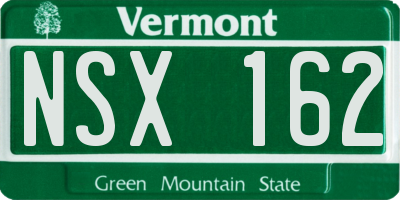 VT license plate NSX162