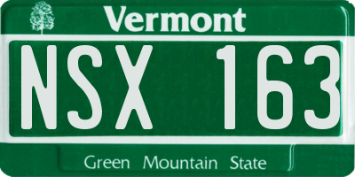 VT license plate NSX163