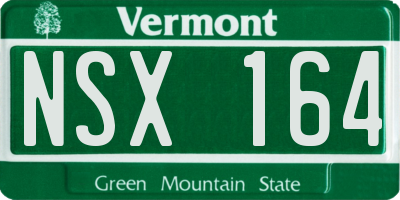 VT license plate NSX164