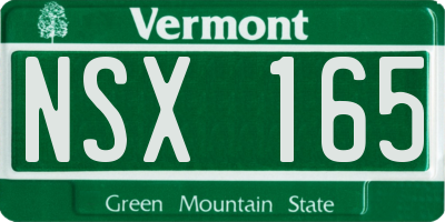 VT license plate NSX165