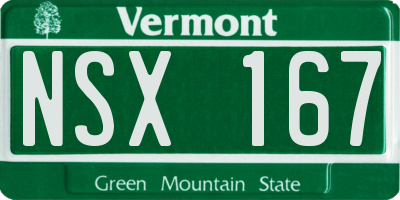 VT license plate NSX167